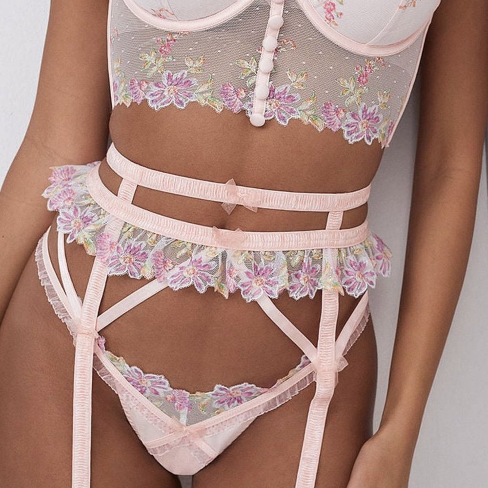FOR LOVE & LEMONS April Bloom Garter Sz XXS